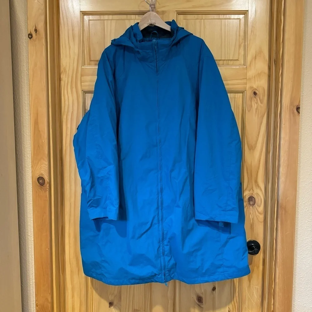🎈Woman Within teal turquoise hooded rain jacket plus size 3X - Picture 3 of 11